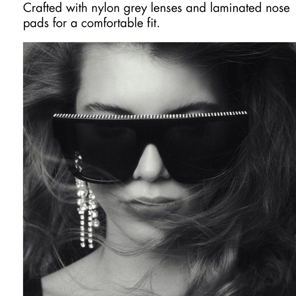 Magda Burtrum x Linda Farrow Black Crystal Sunglasses